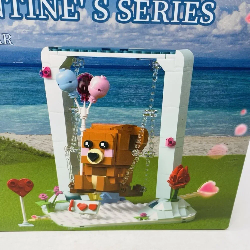 Bing Bricks & Build World Valentines Series Brown Bear‎ on Swing 273 Blocks 12+